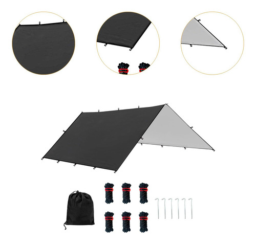 Hammock Camping Engranaje Impermeable Plegable Con Negro L