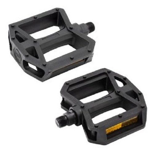 Pedal Plataforma Nylon Preto Com Esfera Rosca Grossa 9/16