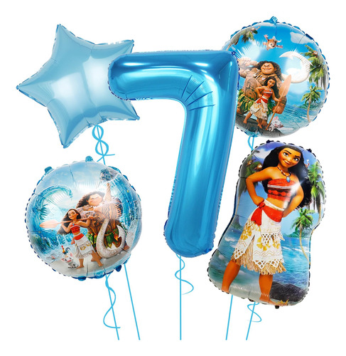 Globos De Aluminio Hoyyi Moana De Party Supplies Para 7 Cump