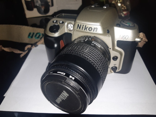 Máq Fotograf Analógica Nikon N60 + Objetiva + Flash Vivitar