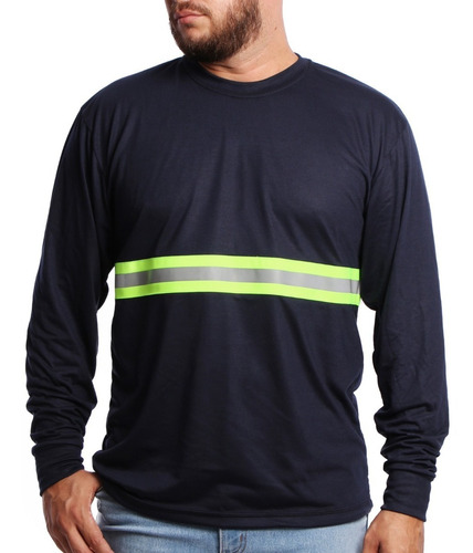 Camiseta Masculina Uniforme Malha Fria Com Faixa Plus Size