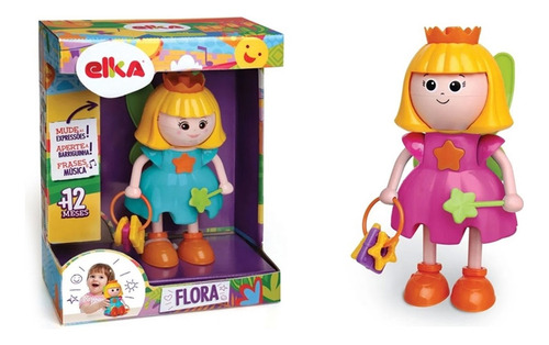 Boneca Flora Fadinha 32cm  Articulada E Acessórios - Elka