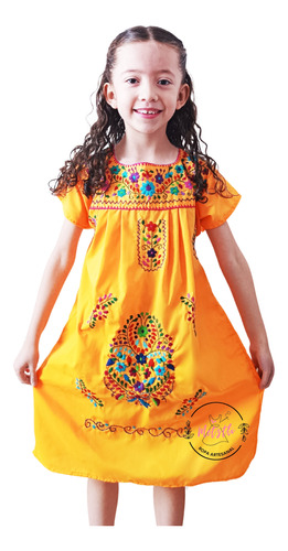  Vestido Mexicano Artesanal Bordado Bebé Típico Niña