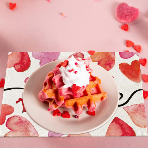 N 4pzs Manteles Individuales De Amor Para San Valentín Decor
