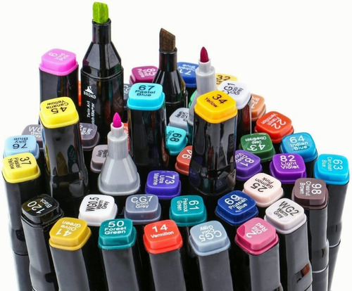 Marcadores Plumones De Doble Punta 60 Colores Set Rotulador