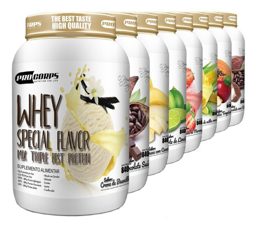 Kit 8 - Whey Protein 3w Special Flavor - Atacado - Sabor Creme De Baunilha