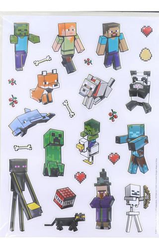 Hoja De Pegatinas 3d En Relieve De Minecraft Con 26 Pegatina