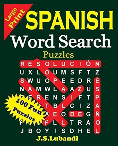 Libro : Large Print Spanish Word Search Puzzles (sopa De...