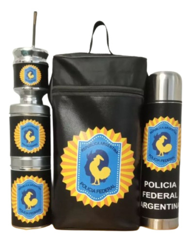 Set Matero Completo Policía Federal Argentina. Ecocuero