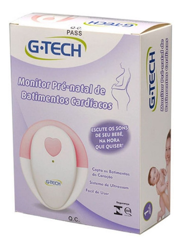 Imagem 2 de 5 de Monitor Pré Natal De Batimentos Cardíacos G Tech Branco Rosa