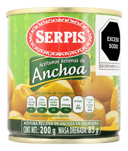4 Pack Aceitunas Rellenas De Anchoas Serpis 200