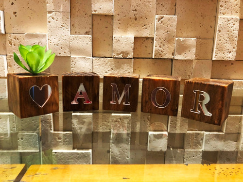 Mini Nicho E Cubos Amor Letra Acrílico Espelhado