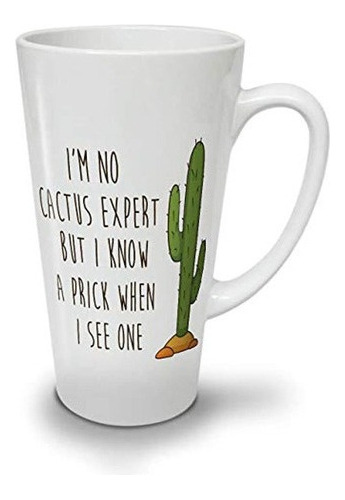 Cactus Expert Prick Juego De Palabras Blanco Cerámica