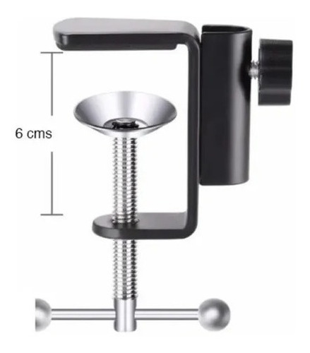 Imagen 4 de 4 de Brazo Soporte De Micrófono Ajustable Atril Metalico Mesa