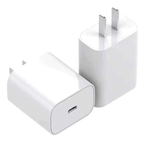 Combo Cargador 20w + Cable Usb C Carga Rápida Para iPhone Color Blanco