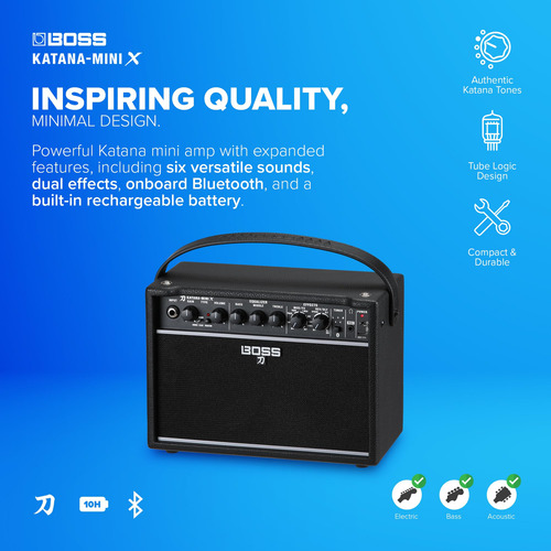 Amplificador De Guitarra Boss Katana-mini X 10w Portátil