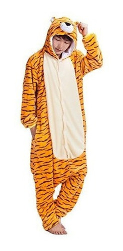 Pijama De Una Pieza De Tigre Adulto Kigurumi Con Capucha Mon