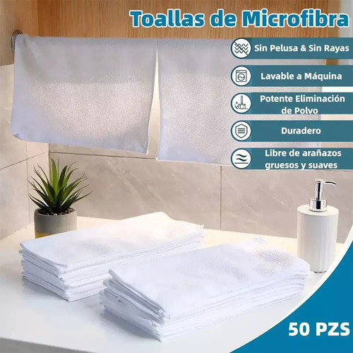 Pacote De 50 Toalhas De Mão Brancas Adon 30 X 30 Cm