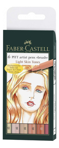 Pitt Artistic Pens Punta Pincel (b) 6 Colores Tonos Piel,
