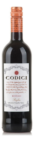 Vinho Tinto Italiano Codici Puglia Garrafa 750ml