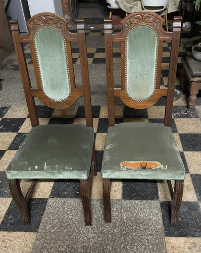 Sillas Estilo Ingles Para Tapizar. Valor X 2. 44 X 109 X 40. Marrón Claro Verde (Usado)