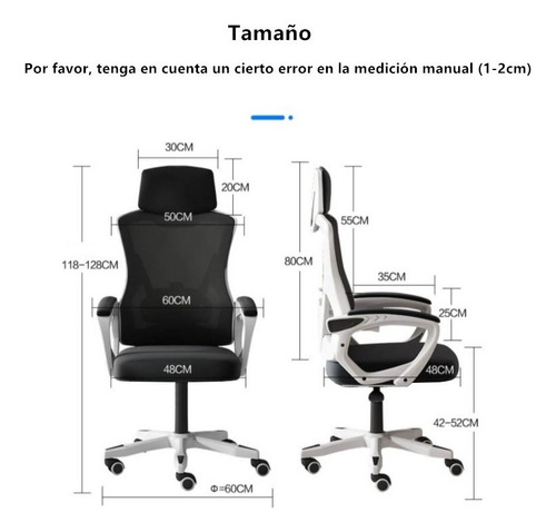 Silla de escritorio Weyon 6-OC818 ergonómica color negro/blanco