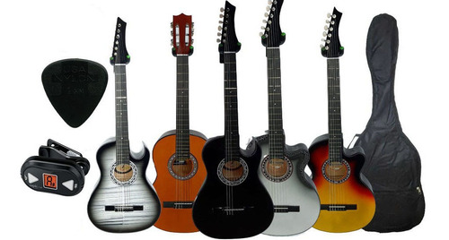 Guitarra Acustica Afinador Electronico Forro Púa Garantia