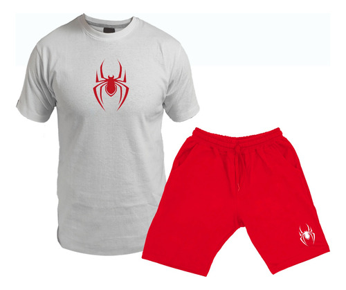 Conjunto Remera Y Short Corto Bermuda Spiderman