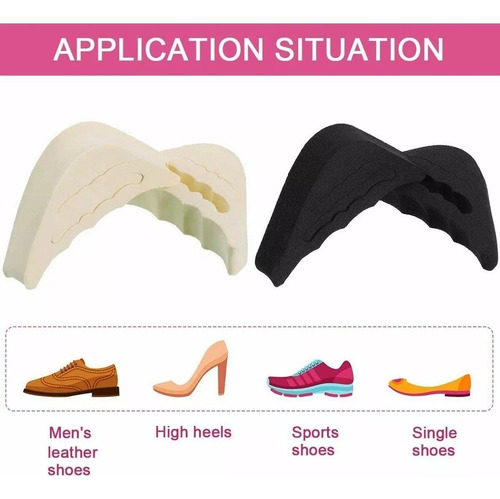 Almohadilla De Pie Relleno Para Zapatos Ajustables 2 Pares