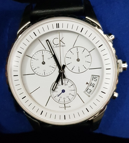 Calvin Klein K32174 02 Swiss Made, Vidro Saphira, Máq Eta