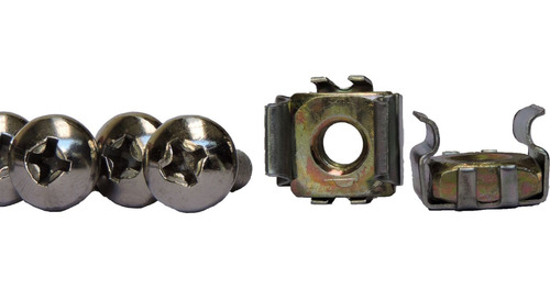 Imagem 1 de 8 de Kit C/ 50 Peças Porca Gaiola + Parafuso M5 P/ Fixação Racks