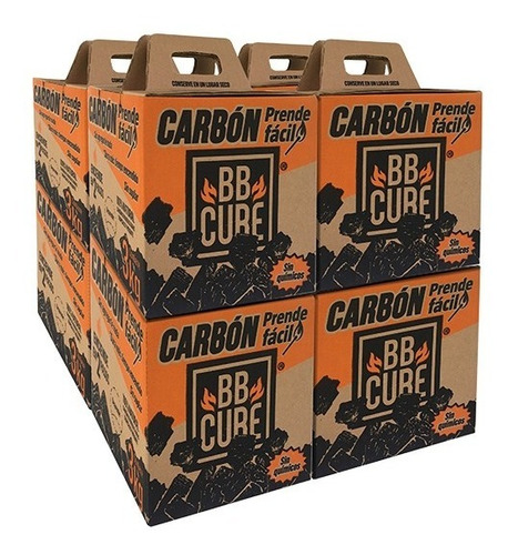 Bbcube Carbón Vegetal Prende Fácil 3 Kg (x8 Piezas - 24 Kg)