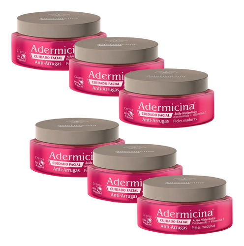 Combo X6 Adermicina Crema Facial Antiarrugas 90gr