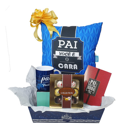 Presente Para Pai Almofada Caneca Chocolate Kit Para Papai Cor KIT 1