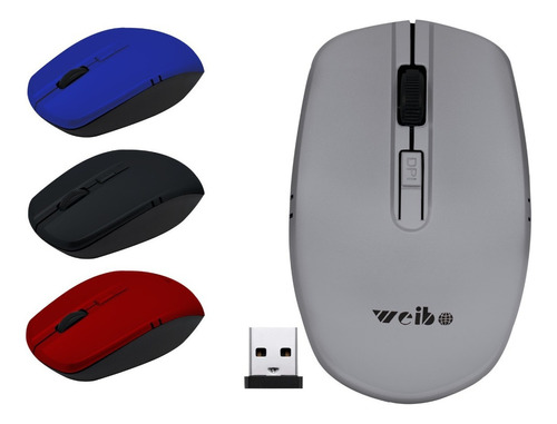 Mouse Optico Inalambrico Usb 2.4 Ghz Wireless Notebook Pc Color Rojo