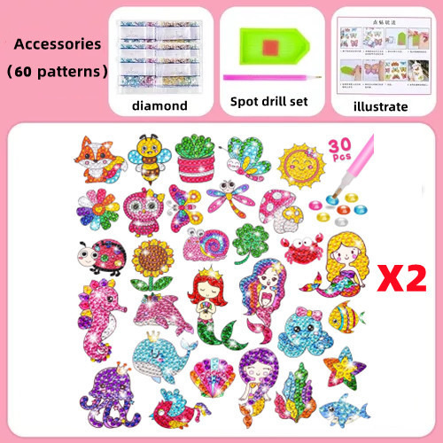 60 Pegatinas De Diamantes 5d Hechas A Mano For Niños