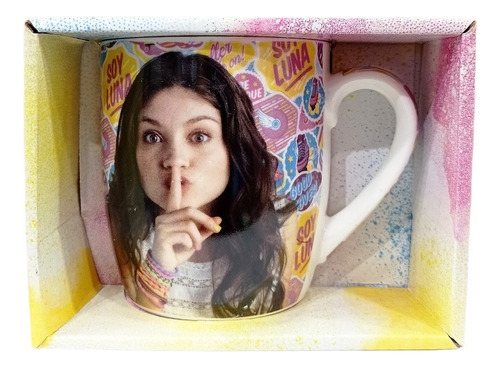 Taza Cresko Va088 Con Diseño Soy Luna Color Amarillo Capacidad 360ml