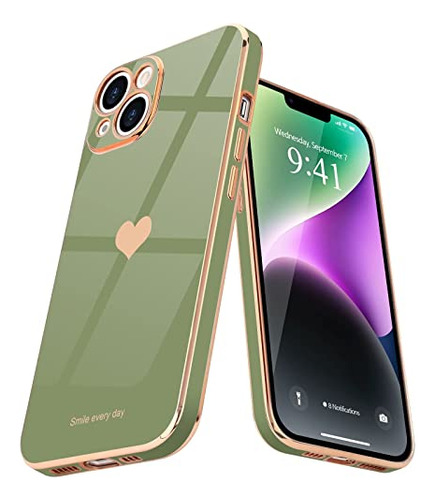 Funda Para iPhone 14 Plus Proteccion De Camara Verde Cl Gold