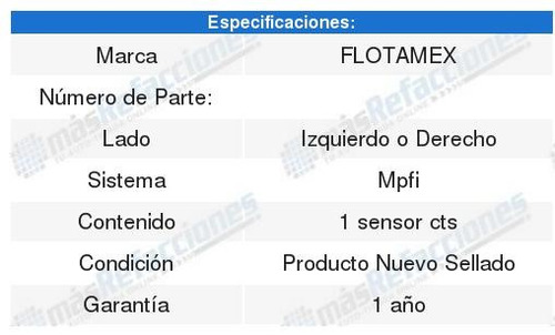 Chrysler Phantom (turbo) 87-94 Sensor Refrigerante Cts