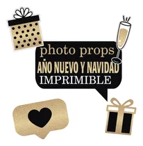 Comprar Imprimible Photo Props Carteles Fiestas Fin De Año Navidad 