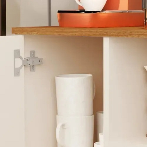 Aparador De Cozinha Buffet Tip Top Pés Retro Classic Acabamento Brilhante Com Fosco Off Cor Off White/freijó Forma Unidade