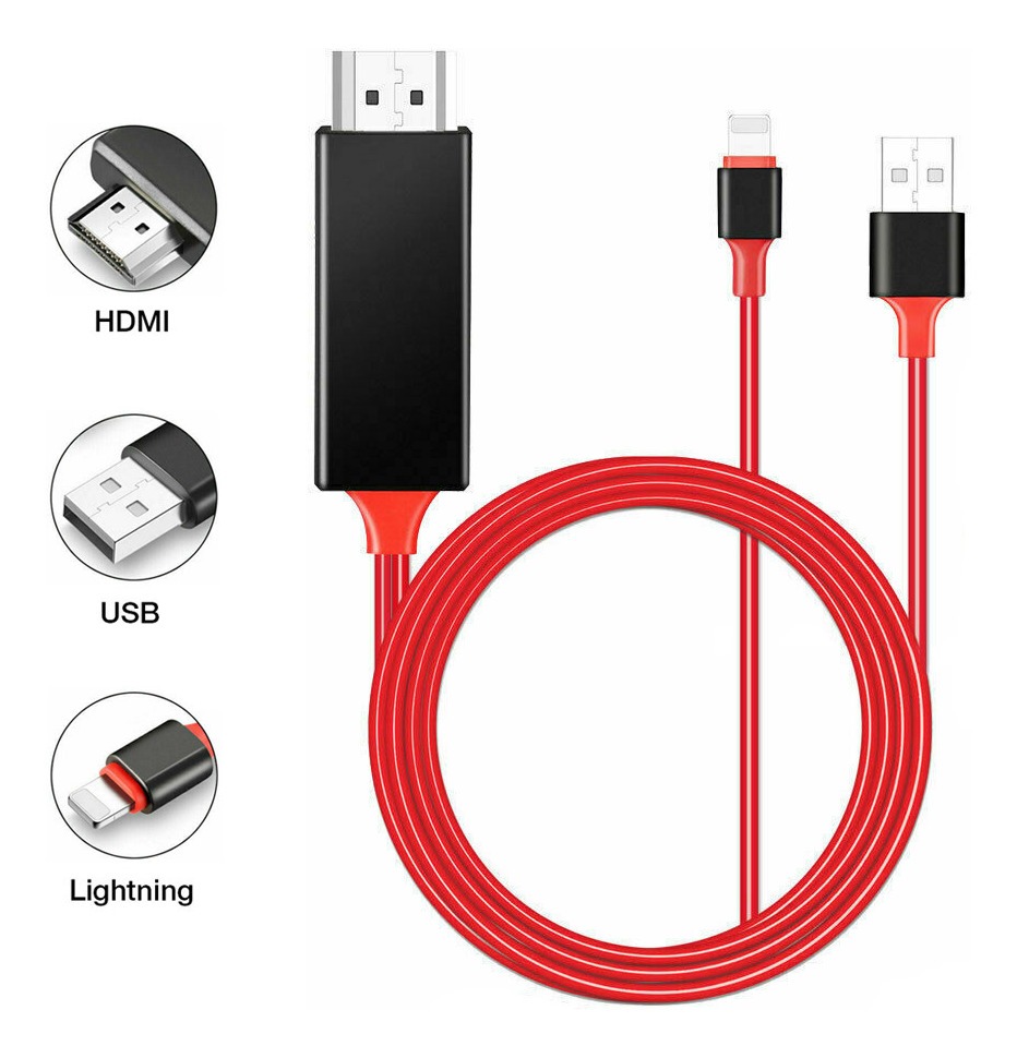 Cable Lightning Hdmi Tv iPad iPod iPhone 5 6 7 8 X Adaptador | Mercado - Ver Ipad En Tv Con Cable Hdmi