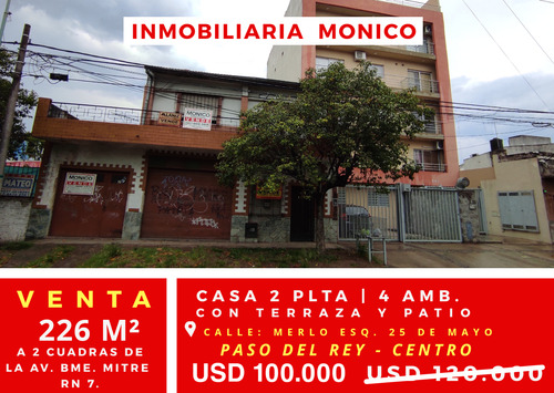 Venta Casa 2 Plta En El Centro De Paso Del Rey