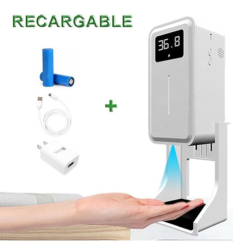 Nuevo Recargable Termómetro Dispensa Gel Automático Rehab 21