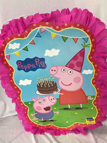 Decoración Piñata Peppa Pig Silueta Imagen Fiesta Cumpleaños
