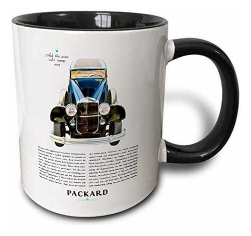 Taza Vintage  De La Compañía Packard Motor, 11 Oz, Negro