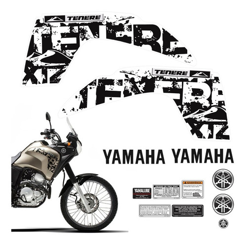Kit Adesivos Tenere 250 2013 Logo Moto Yamaha Completo Cor TRANSPARENTE
