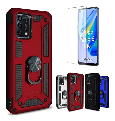 comprar Funda P\u002F Oppo Reno6 Lite, Rudo C\u002F Anillo Sujetador + Cristal