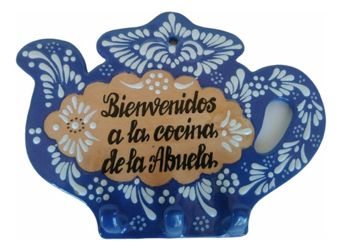 Placa Porta Llave Azul Personalizada Talavera- Arteimperyal 