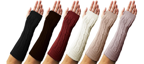 Calentadores De Brazos, 6 Pares Para Mujer, Guantes Sin Dedo